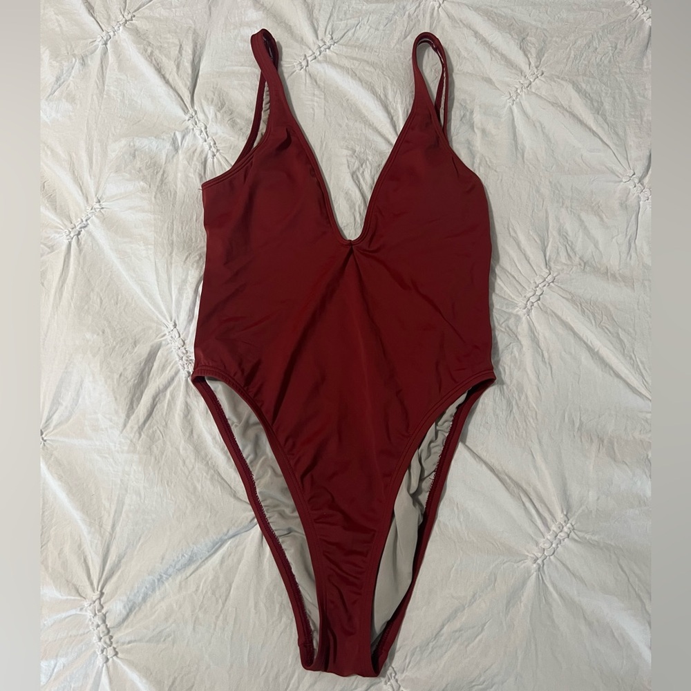 Deep V One Piece Swimsuit from Urban Outfitters